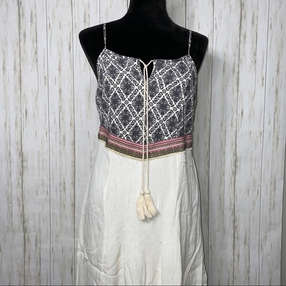 MOA Moa boho spaghetti strap front tie dress size large - Picture 1 of 9